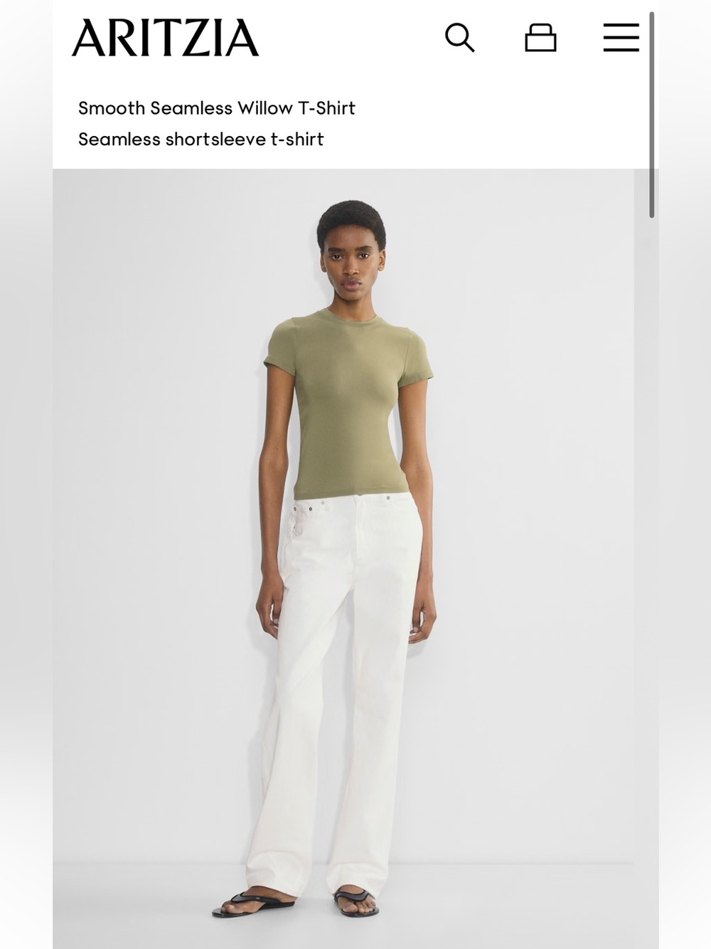 Aritzia Smooth Seamless Willow T-Shirt Sundried Olive Green XS NWT!!